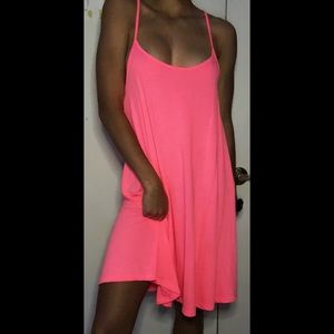 S DIVIDED Strappy Neon Pink Mini Dress